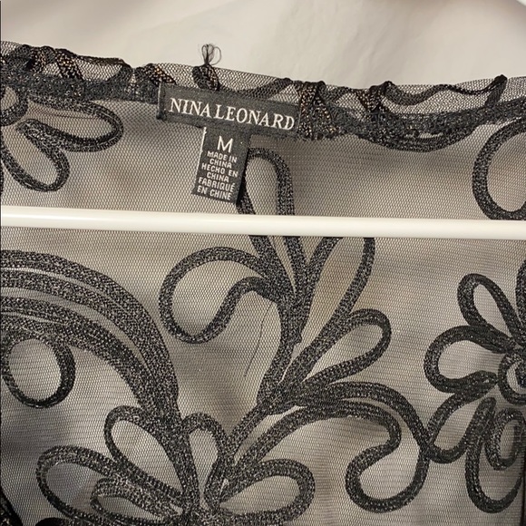 Nina Leonard Black Cardigan with Flower Details - Picture 7 of 7